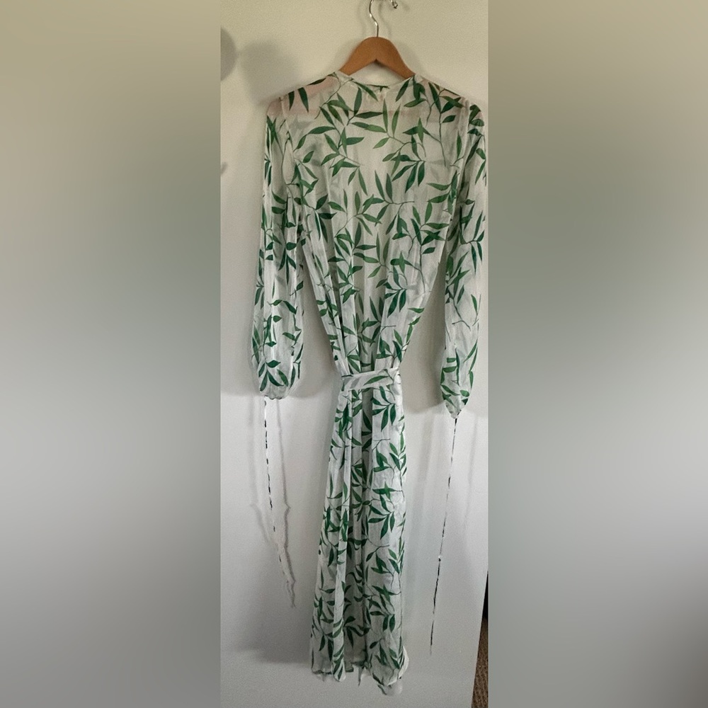 SASH St. Barth Green White Kimono sheer Belted One Size